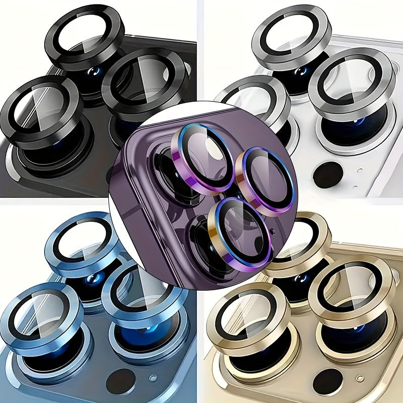 15 Mixed And Matched Lens Protectors For IPhone 16pro IPhone16promax15pro 15promax 15 14pro 14 14promax 13MINI 13 13pro 13promax 12 12MINI 12PRO 12PROMAX 11 11PRO 11PROMAX, Available In Golden, Silver, Black, Gray, And Rainbow Colors