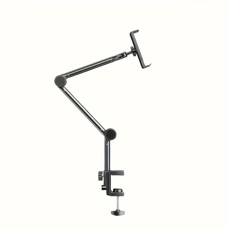 1pc Adjustable Metal Cantilever Tablet and Mobile Phone Stand with Alloy Bracket, Spiral Locking, and Triangle Stability Principle for Bedside, Desktop, and Live Broadcast