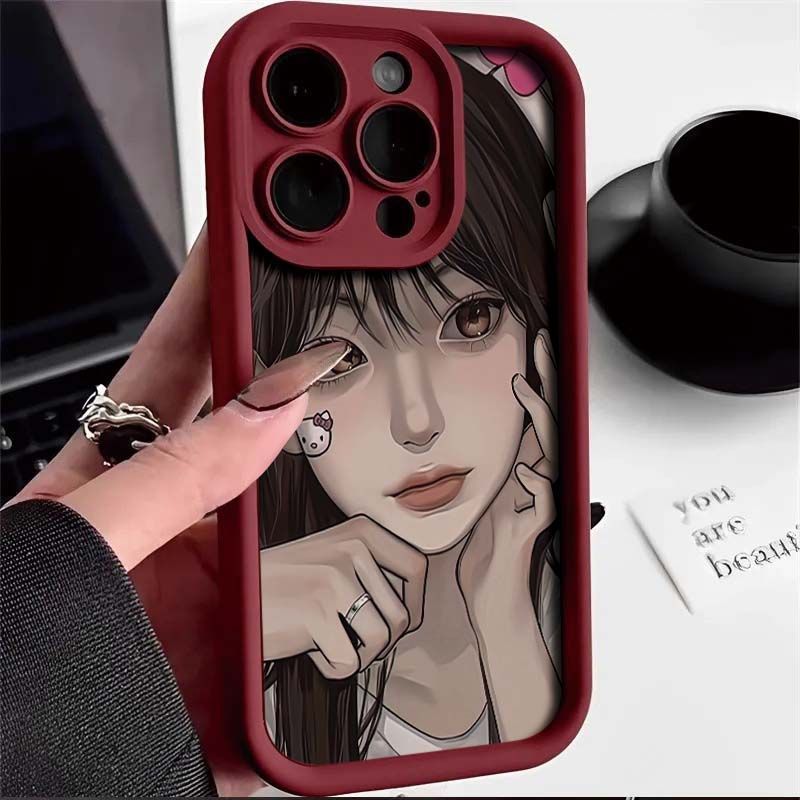 Pure Girl Pattern Design Suitable for iPhone16,16plus,16pro,16promax,for iPhone 15,15Plus,15Pro,15ProMax, 14,14Plus,14Pro,14ProMax, 13,13Pro,13ProMax, 12,12Pro,12ProMax, 11,11,11Pro Max,7,8,X,XS Special Mobile Phone Case, Anti-fouling, Fashionable, Trendy