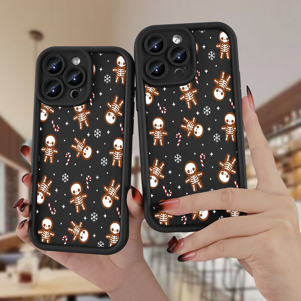 A small skull concave black TPU soft protective case, birthday or holiday gift for men and women, suitable for 16iPhone 15 14 13 12 11 Plus Pro Max