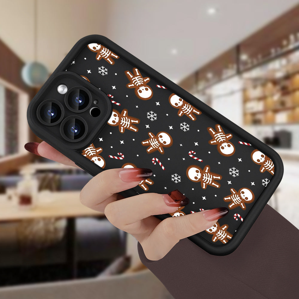 A small skull concave black TPU soft protective case, birthday or holiday gift for men and women, suitable for 16iPhone 15 14 13 12 11 Plus Pro Max