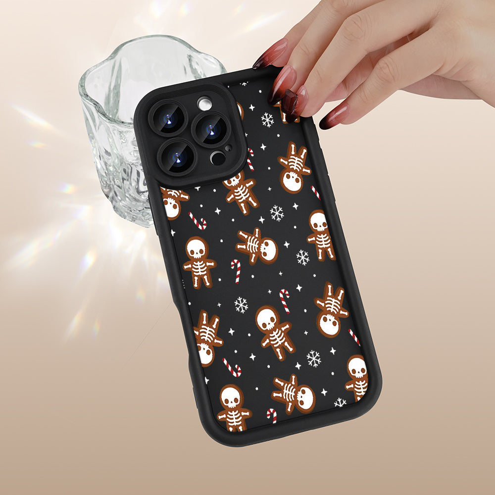 A small skull concave black TPU soft protective case, birthday or holiday gift for men and women, suitable for 16iPhone 15 14 13 12 11 Plus Pro Max