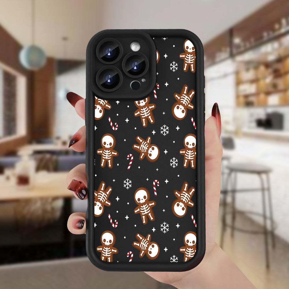 A small skull concave black TPU soft protective case, birthday or holiday gift for men and women, suitable for 16iPhone 15 14 13 12 11 Plus Pro Max