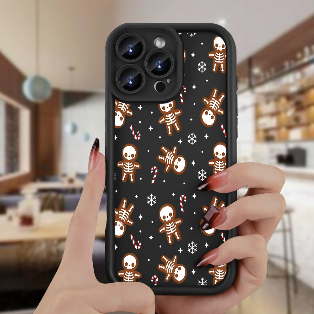 A small skull concave black TPU soft protective case, birthday or holiday gift for men and women, suitable for 16iPhone 15 14 13 12 11 Plus Pro Max
