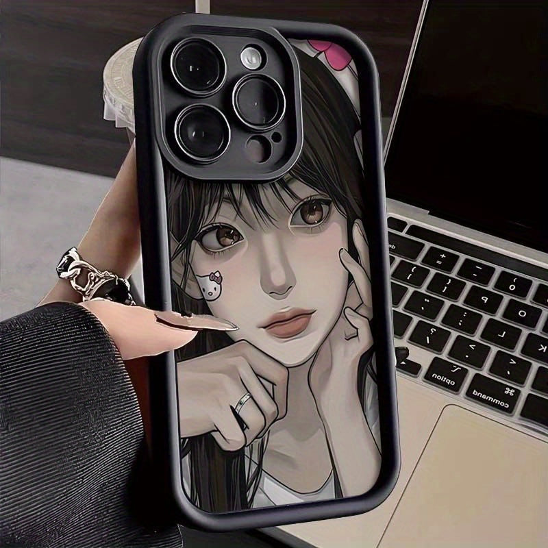 Pure Girl Pattern Design Suitable for iPhone16,16plus,16pro,16promax,for iPhone 15,15Plus,15Pro,15ProMax, 14,14Plus,14Pro,14ProMax, 13,13Pro,13ProMax, 12,12Pro,12ProMax, 11,11,11Pro Max,7,8,X,XS Special Mobile Phone Case, Anti-fouling, Fashionable, Trendy