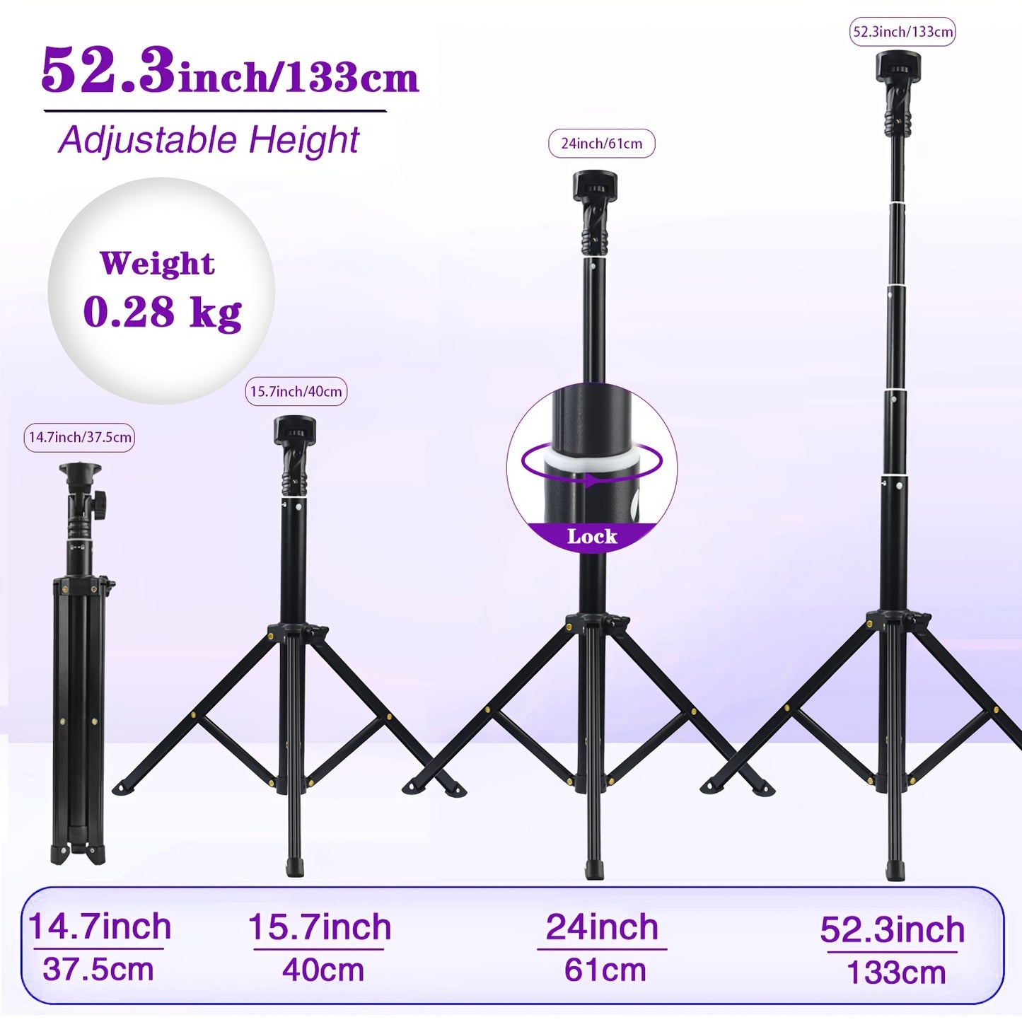52 inch tripod with 10 inch ring light, expandable tripod, selfie ring light with phone holder, dimmable LED ring light, selfie light for makeup\u002Flive streaming\u002Fphotography