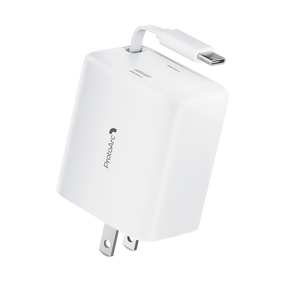 CC235 Easy Charge Series 20W Type-C Retractable Cable Charger US Standard White ProtoArc