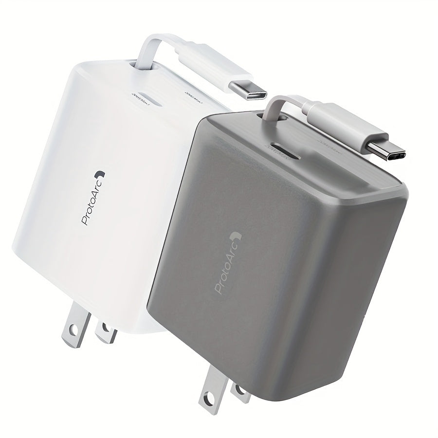 CC235 Easy Charge Series 20W Type-C Retractable Cable Charger US Standard White ProtoArc