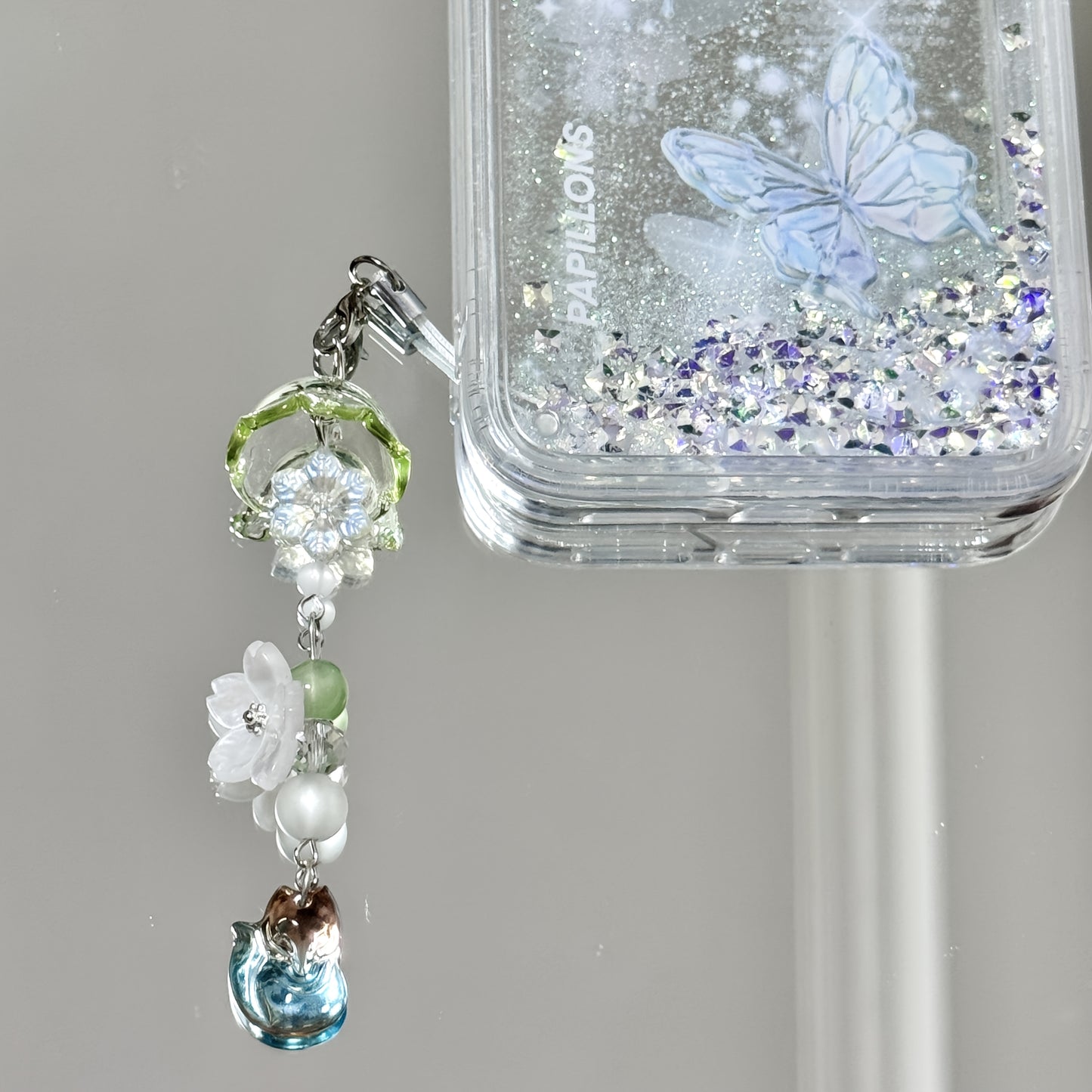 1pc Green for Lotus Small Fox Handmade Beaded DIY Girl Heart Simple In Mobile Phone Chain Cute Goben Ccd Pendant Suitable for Daily Use by Women
