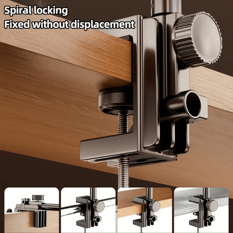 1pc Adjustable Metal Cantilever Tablet and Mobile Phone Stand with Alloy Bracket, Spiral Locking, and Triangle Stability Principle for Bedside, Desktop, and Live Broadcast