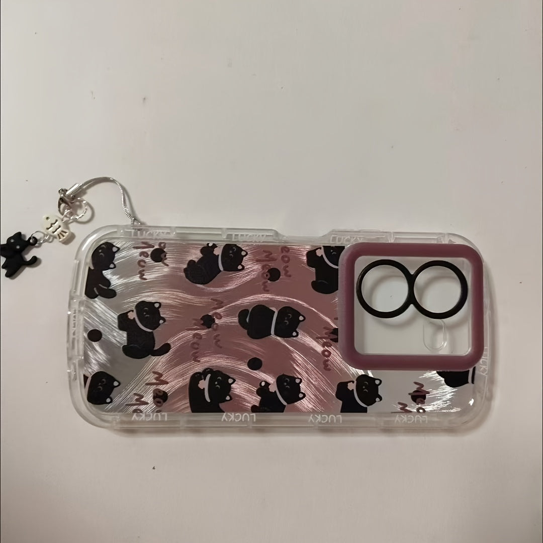 Charming Black Cat & Fish-Free Design - Aluminum Alloy Phone Charm, CCD Camera Accessory