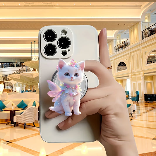 Beautiful Cat Angel Light Luxury Mobile Phone Holder, Convenient to Carry, Suitable for Various Mobile Phone Cases, Portable Luxury Design, Light Luxury Decoration - Ideal Gift for Friends
