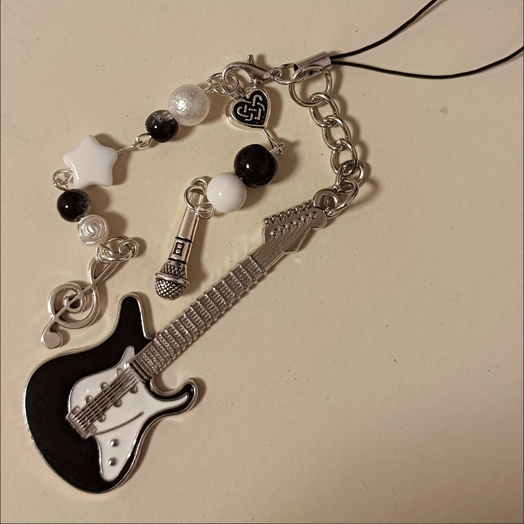 Charming Handmade Beaded Phone Charm - Cute Gu Ben Card Pendant, Simple ABS Resin Accessory for Girls