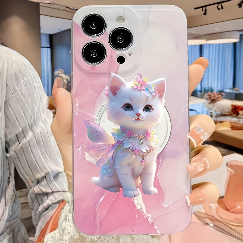 Beautiful Cat Angel Light Luxury Mobile Phone Holder, Convenient to Carry, Suitable for Various Mobile Phone Cases, Portable Luxury Design, Light Luxury Decoration - Ideal Gift for Friends