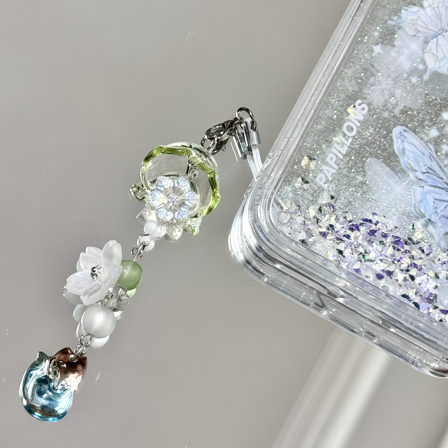 1pc Green for Lotus Small Fox Handmade Beaded DIY Girl Heart Simple In Mobile Phone Chain Cute Goben Ccd Pendant Suitable for Daily Use by Women