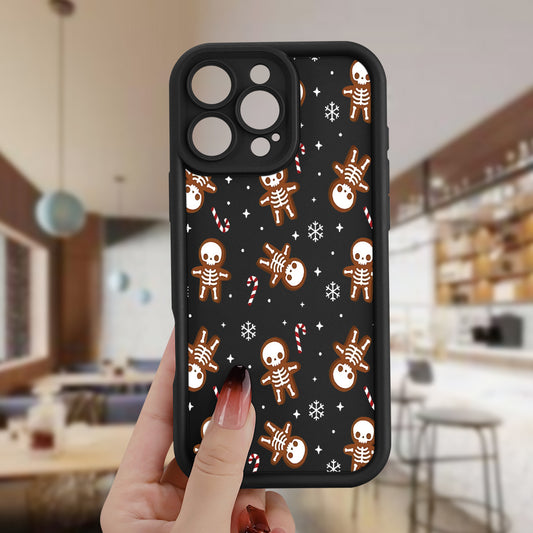 A small skull concave black TPU soft protective case, birthday or holiday gift for men and women, suitable for 16iPhone 15 14 13 12 11 Plus Pro Max