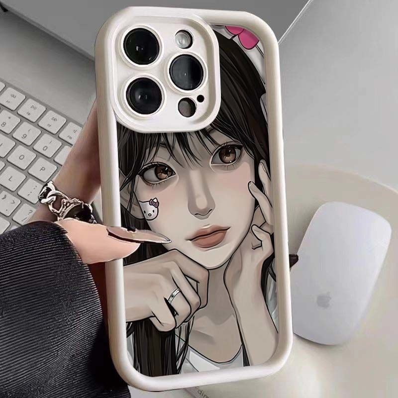 Pure Girl Pattern Design Suitable for iPhone16,16plus,16pro,16promax,for iPhone 15,15Plus,15Pro,15ProMax, 14,14Plus,14Pro,14ProMax, 13,13Pro,13ProMax, 12,12Pro,12ProMax, 11,11,11Pro Max,7,8,X,XS Special Mobile Phone Case, Anti-fouling, Fashionable, Trendy