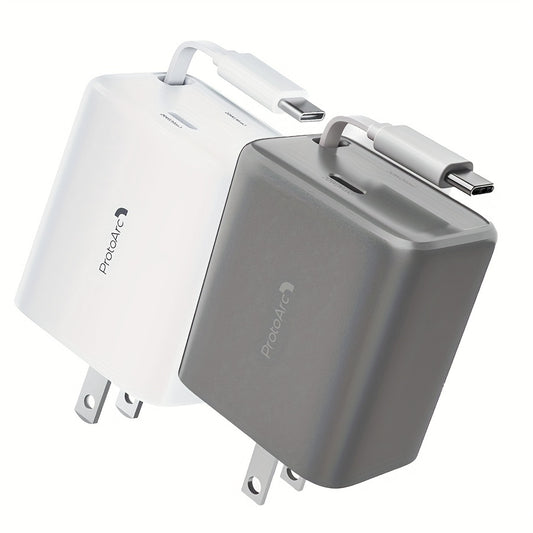 CC235 Easy Charge Series 20W Type-C Retractable Cable Charger US Standard White ProtoArc