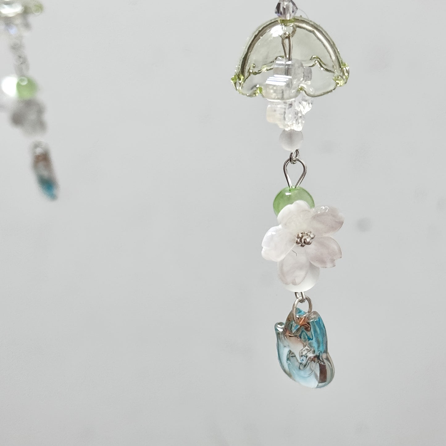 1pc Green for Lotus Small Fox Handmade Beaded DIY Girl Heart Simple In Mobile Phone Chain Cute Goben Ccd Pendant Suitable for Daily Use by Women