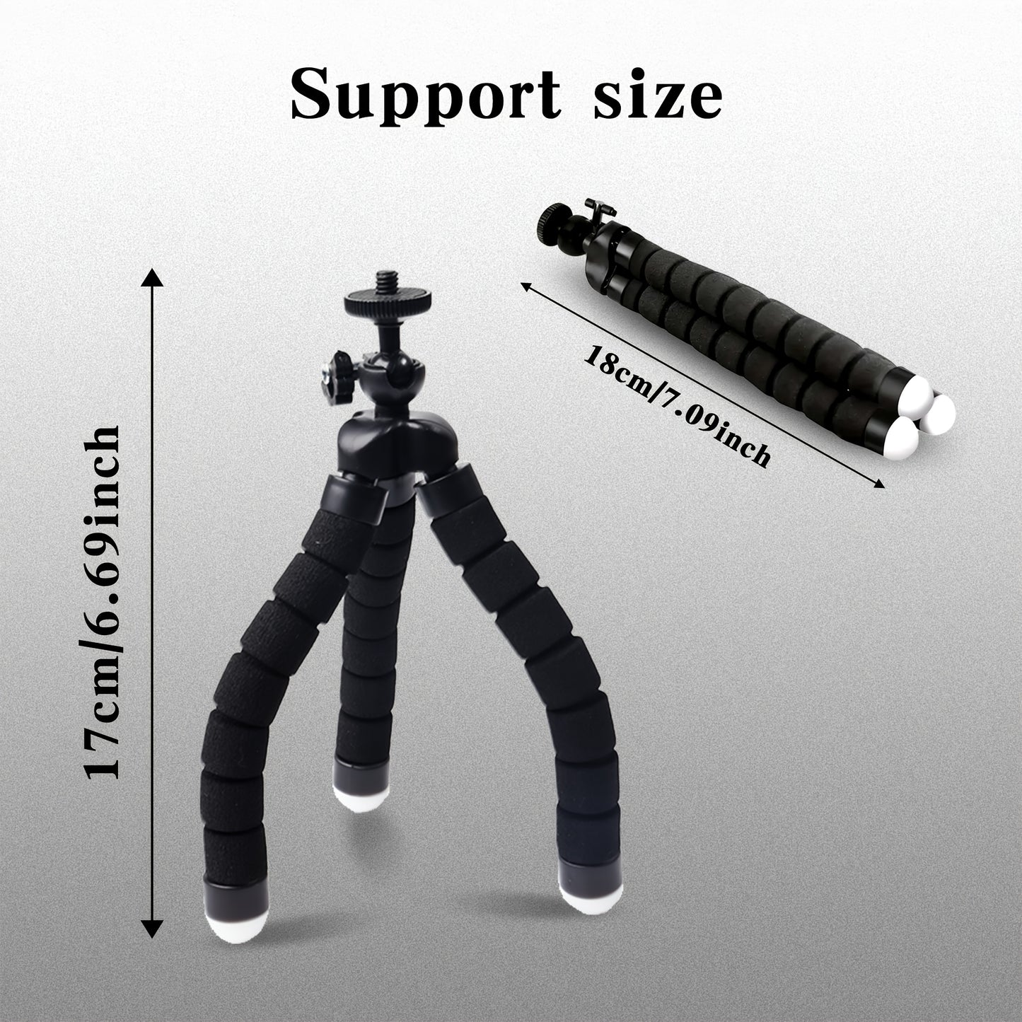 1pc UEGOGO Mini Tripod Stand with 360° Rotating Ball Head, Flexible Sponge Rubber Phone Holder for Smartphones, Portable Adjustable Tripod for Video Recording, Vlogging, and Remote Control