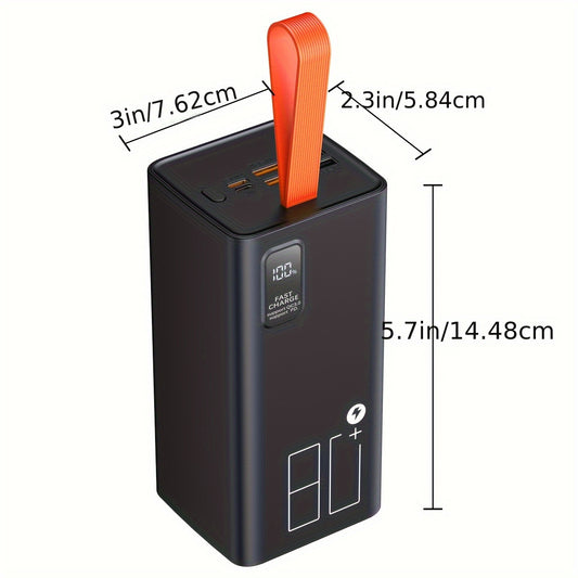 80000mAh High Capacity Power Bank, 65W PD & QC 3.0 Fast Charging Portable Charger, 5 Output 2 Input USB-C Battery Pack With LED Display For IPhone Samsung IPad Outdoor Camping Travel